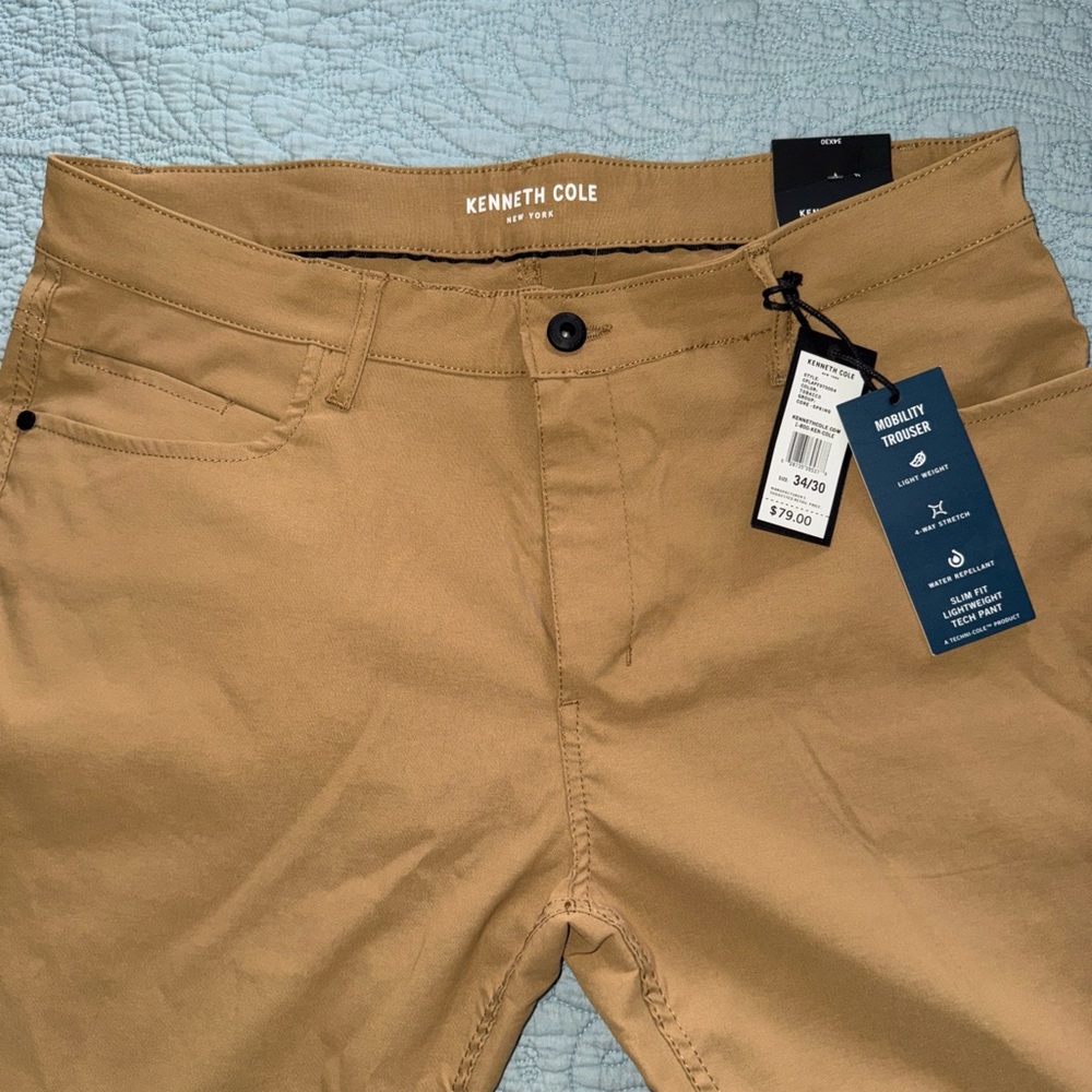 Kenneth Cole Men's Slim Fit Lightweight Tech Pant